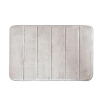 Tapete De Banheiro Antiderrapante Emborrachado Macio Super Soft Camesa Cinza 60x40cm