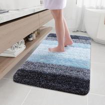 Tapete de banheiro Arotive Microfiber Shaggy Absorbent 44x32cm azul