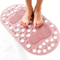 Tapete De Banheiro Box Antiderrapante PVC Ventosa Massageador Para Pés