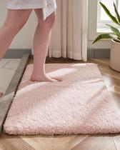 Tapete de banheiro Disolla Fluffy Non-Slip 50x80cm rosa lavável Tapete de banheiro Disolla Fluffy Non-Slip 50x80cm rosa lavável
