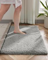 Tapete de banheiro Disolla Small Grey Fluffy 43x61cm, antiderrapante Tapete de banheiro Disolla Small Grey Fluffy 43x61cm, antiderrapante