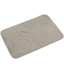 Tapete de Banheiro - Flor - 60cm x 40cm - Bege - Blanco