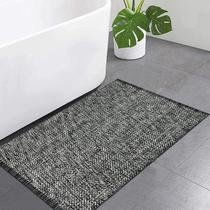 Tapete de banheiro LEEVAN Lavável Preto 60x90cm Algodão