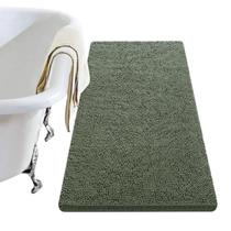 Tapete de banheiro LOCHAS Luxury Shaggy Bath Mat 60x120cm Sage Green Tapete de banheiro LOCHAS Luxury Shaggy Bath Mat 60x120cm Sage Green