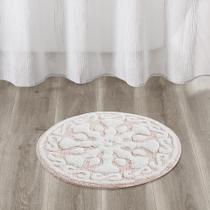 Tapete de banheiro Madison Park Casablanca 100% algodão redondo 25cm