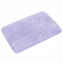 Tapete de Banheiro - Margarida - 60cm x 40cm - Lilás - Blanco