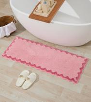 Tapete de banheiro ORTIGIA Long Cute Scalloped Microfiber Rosa 43x120cm