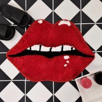 Tapete de banheiro Panstar Lips em forma de tapete de banho vermelho antiderrapante Tapete de banheiro Panstar Lips em forma de tapete de banho vermelho antiderrapante