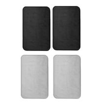 Tapete de Banheiro Preto e Cinza Antiderrapante Retangular 4un Tapete de Banheiro Preto e Cinza Antiderrapante Retangular 4un