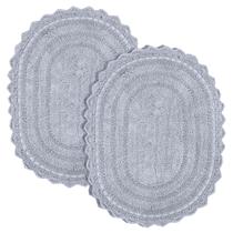 Tapete de Banheiro RAJRANG em Algodão 61x43cm Oval Pacote com 2