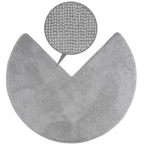 Tapete de Banheiro Redondo de Chenille Macio 46x46 cm Cinza Tapete de Banheiro Redondo de Chenille Macio 46x46 cm Cinza