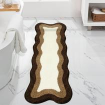 Tapete de banheiro Runner HAOCOO Brown Microfiber Absorvente