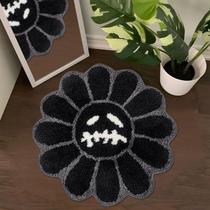 Tapete de banheiro Shovagy Trippy Happy Face Horror Goth Ghost Black Tapete de banheiro Shovagy Trippy Happy Face Horror Goth Ghost Black