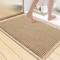 Tapete de Banheiro Smiry Waffle Antiderrapante Marrom 91x61 cm