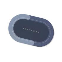Tapete de Banheiro Super Absorvente Antiderrapante em Veludo Cristal Oval Cinza Utimix