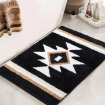 Tapete de banheiro TANVILL Boho Black Bath Bath Tapete de banho 50x80cm antiderrapante