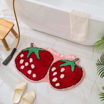 Tapete de banheiro UKELER Cute Strawberry Shape para crianças 80x50cm