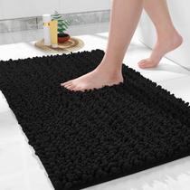 Tapete de banheiro Yimobra, antiderrapante, lavável, 80x50cm, absorvente, preto Tapete de banheiro Yimobra, antiderrapante, lavável, 80x50cm, absorvente, preto