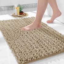 Tapete de banheiro Yimobra, antiderrapante, lavável, 80x50cm, cáqui pálido Tapete de banheiro Yimobra, antiderrapante, lavável, 80x50cm, cáqui pálido
