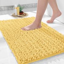Tapete de banheiro Yimobra Extra Soft, antiderrapante, 60x43cm, amarelo