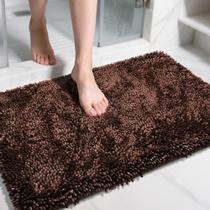 Tapete de banheiro Yimobra Large Antiderrapante 90x60cm Chenille Brown Tapete de banheiro Yimobra Large Antiderrapante 90x60cm Chenille Brown