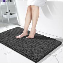 Tapete de banheiro Yimobra Long, antiderrapante, lavável, 112 x 61 cm, cinza escuro