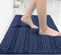 Tapete de banheiro Yimobra Non Slip Super Absorvente 32x20cm Azul Marinho