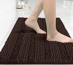 Tapete de banheiro Yimobra Non Slip Super Absorvente 32x20cm Marrom