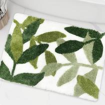 Tapete de banheiro ZebraSmile Green Leaves 80 x 50 cm Microfibra Tapete de banheiro ZebraSmile Green Leaves 80 x 50 cm Microfibra
