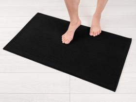 Tapete de banho American Soft Linen 51x86 cm algodão antiderrapante preto