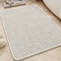 Tapete de banho AMOAMI Chenille Super Absorvente 50x80cm Bege e Branco Tapete de banho AMOAMI Chenille Super Absorvente 50x80cm Bege e Branco