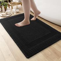 Tapete de banho AMOAMI Waffle Absorvente Antiderrapante 43x60cm Preto Tapete de banho AMOAMI Waffle Absorvente Antiderrapante 43x60cm Preto