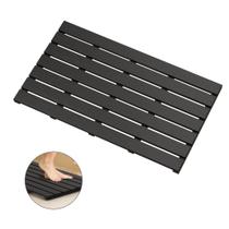 Tapete de banho Bamfan Bamboo Wooden Luxury Shower Black