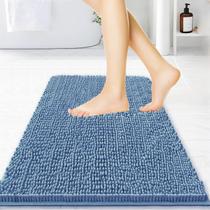 Tapete de banho BOANKODU Extra Macio Absorvente Chenille 40x60cm Azul Neblina Tapete de banho BOANKODU Extra Macio Absorvente Chenille 40x60cm Azul Neblina