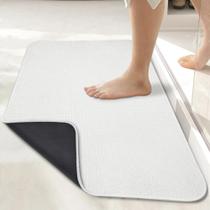 Tapete de banho Bosap Ultra Thin Bathroom Runner Rug 43x89cm branco