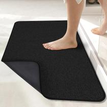 Tapete de banho Bosap Ultra Thin Bathroom Runner Rug 43x89cm preto