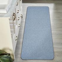 Tapete de banho Bosap Ultra Thin Bathroom Runner Rug azul 21x47cm