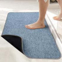 Tapete de banho Bosap Ultra Thin Bathroom Runner Rug azul 43x89cm