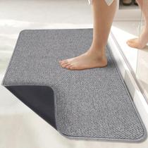 Tapete de banho Bosap Ultra Thin Bathroom Runner Rug cinza 43x89cm