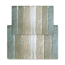 Tapete de banho Chardin home Cordural Stripes, conjunto de 2 azulados, cinza-bege