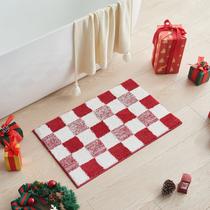 Tapete de banho CozeCube Christmas Checkered Antiderrapante em Microfibra Tapete de banho CozeCube Christmas Checkered Antiderrapante em Microfibra