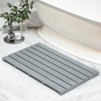Tapete de banho de bambu Bamfan Bluish Grey 80 x 46 x 4 cm Tapete de banho de bambu Bamfan Bluish Grey 80 x 46 x 4 cm