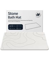 Tapete de banho de pedra ZIKIBL Diatomaceous Earth Non-Slip White