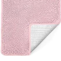 Tapete de banho de pelúcia absorvente macio Gorilla Grip, 36x24, microfibra seca rapidamente, tapetes luxuosos de chenille felpudos laváveis à máquina, tapetes para banheira e piso de chuveiro, rosa claro