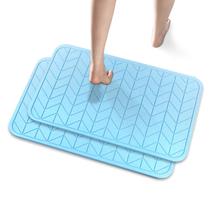 Tapete de banho Diatomaceous Earth JUERLEN, pacote com 2, 60x40cm, azul