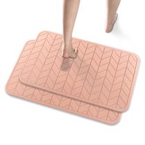Tapete de banho Diatomaceous Earth JUERLEN, pacote com 2, 60x40cm, rosa