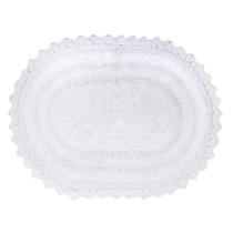 Tapete de banho DII Crochet Collection reversível grande oval branco Tapete de banho DII Crochet Collection reversível grande oval branco