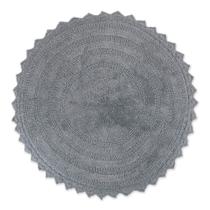 Tapete de banho DII Crochet Collection reversível redondo cinza 70cm Tapete de banho DII Crochet Collection reversível redondo cinza 70cm