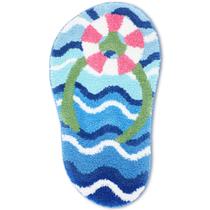 Tapete de banho Drydiet Summer Flip Flop Shape 76x51cm azul