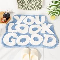 Tapete de banho DyeFury You Look Good Tapete de banheiro 63x53cm, azul moderno